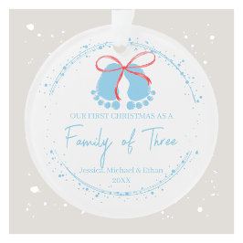 Erste Weihnachten als Familie von drei Personalisi Ornament