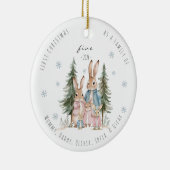 Erste Weihnachten als Familie von fünf Kaninchen Keramik Ornament (Rechts)