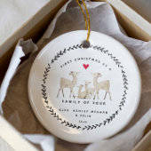 Erste Weihnachten als Familie von vier Hirschen Keramik Ornament