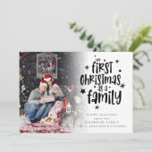 Erste Weihnachten als Familienkarte (Stehend Vorderseite)