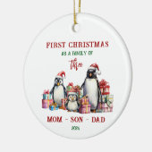 Erste Weihnachten als Familienschmuck Keramik Ornament (Links)