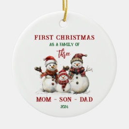 Erste Weihnachten als Familienschmuck Keramik Ornament