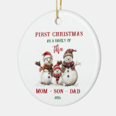 Erste Weihnachten als Familienschmuck Keramik Ornament (Links)