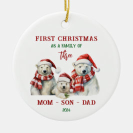 Erste Weihnachten als Familienschmuck Keramik Ornament