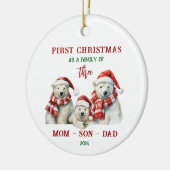 Erste Weihnachten als Familienschmuck Keramik Ornament (Links)