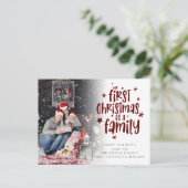 Erste Weihnachten als Foto Burgund Text (Stehend Vorderseite)