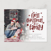 Erste Weihnachten als Foto Burgund Text (Vorderseite)