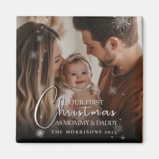 Erste Weihnachten als Foto der Eltern Magnet (Vorne)