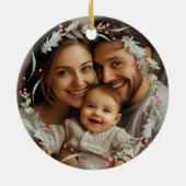 Erste Weihnachten als Foto der Familie Keramik Ornament (Hinten)