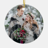 Erste Weihnachten als Foto Keramik Ornament (Vorne)