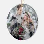 Erste Weihnachten als Foto Keramik Ornament (Links)