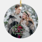 Erste Weihnachten als Foto Keramik Ornament (Hinten)