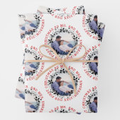 Erste Weihnachten als Foto mit dem schwarzen Kranz Geschenkpapier Set (Beispiel)