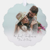 Erste Weihnachten als Foto Overlay Script Ornament Karte (Vorderseite)