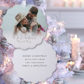 Erste Weihnachten als Foto Overlay Script Ornament Karte