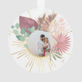 Erste Weihnachten als Foto von Herrn & Frau Boho P Ornament (Rückseite)