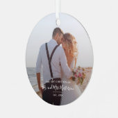Erste Weihnachten als Foto von Mr. und Mrs. Couple Ornament Aus Metall (Vorderseite links)
