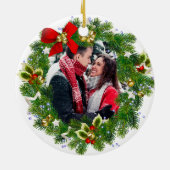Erste Weihnachten als Foto Weihnachten Keramik Ornament (Hinten)