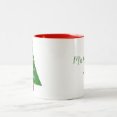 Erste Weihnachten als Frau Personalisiert Zweifarbige Tasse (Mittel)