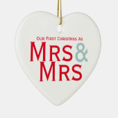 Erste Weihnachten als Frau und Frau Lesbian Themed Keramik Ornament (Rechts)