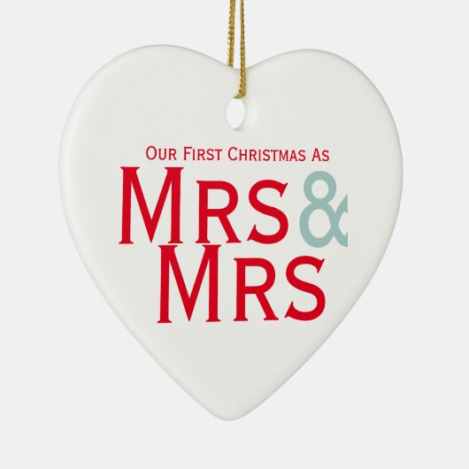 Erste Weihnachten als Frau und Frau Lesbian Themed Keramik Ornament (Rechts)