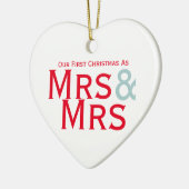 Erste Weihnachten als Frau und Frau Lesbian Themed Keramik Ornament (Links)