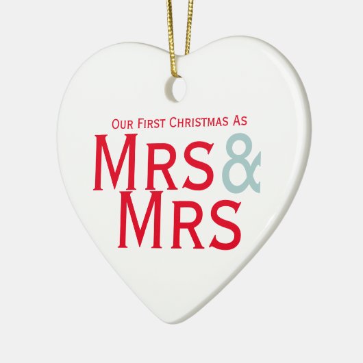 Erste Weihnachten als Frau und Frau Lesbian Themed Keramik Ornament (Links)