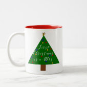 Erste Weihnachten als Frau. Zweifarbige Tasse (Links)