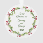 Erste Weihnachten als Grammy und Grampy - Foto Ornament (Rückseite)