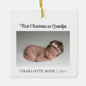 Erste Weihnachten als Grandpa New Baby Foto Keramikornament (Vorderseite)
