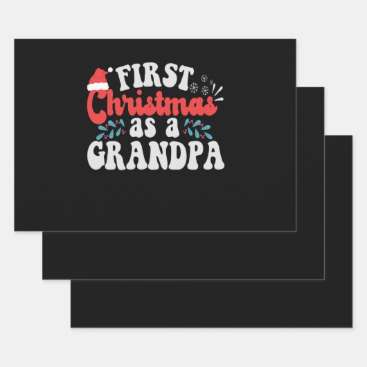 Erste Weihnachten als Grandpa Pregnancy Baby Gesch Geschenkpapier Set (Set)