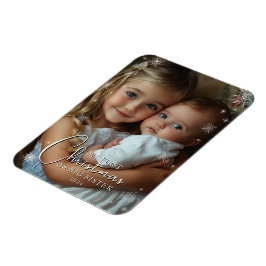 Erste Weihnachten als große Schwester Foto Magnet