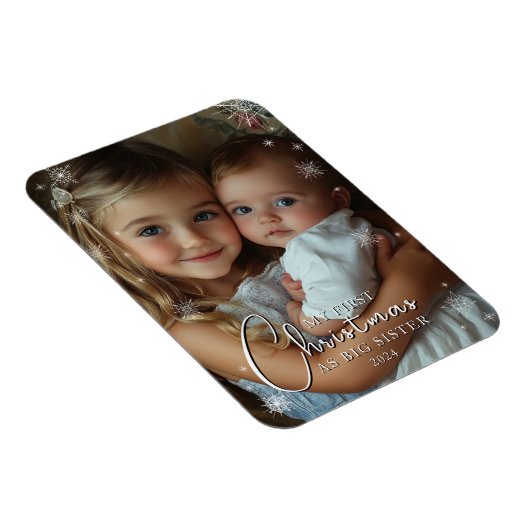Erste Weihnachten als große Schwester Foto Magnet (Rechte Seite)