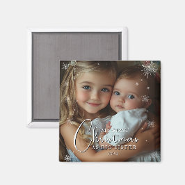 Erste Weihnachten als große Schwester Foto Magnet
