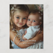 Erste Weihnachten als große Schwester Foto Postkarte (Vorderseite)