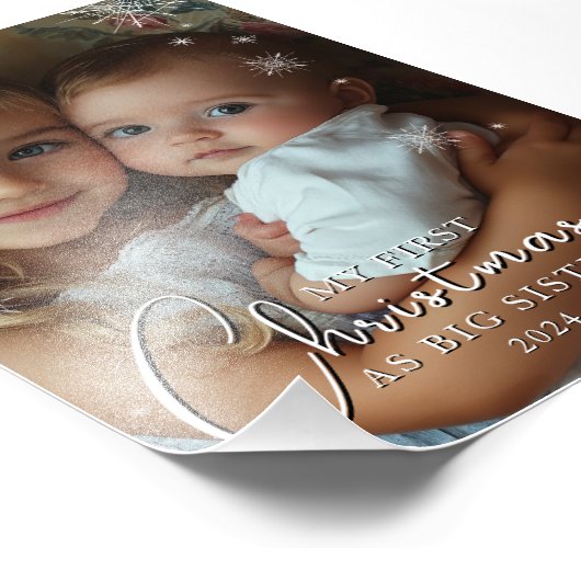 Erste Weihnachten als große Schwester Fotodruck (Ecke)