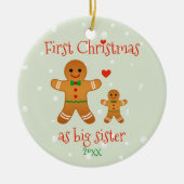 Erste Weihnachten als große Schwester - Lebkuchen  Keramik Ornament (Vorne)