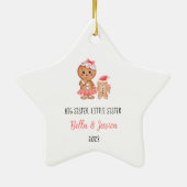 Erste Weihnachten als große Schwester Niedliche Or Keramik Ornament (Hinten)