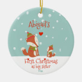 Erste Weihnachten als große Schwester, Niedliche W Keramik Ornament (Vorne)