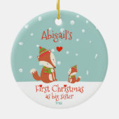 Erste Weihnachten als große Schwester, Niedliche W Keramik Ornament (Hinten)