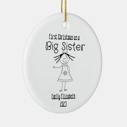 "Erste Weihnachten als große Schwester" Ornament (Rechts)