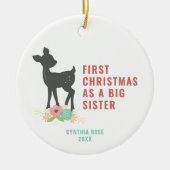 Erste Weihnachten als große Schwester Personalisie Keramik Ornament (Vorne)