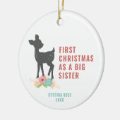 Erste Weihnachten als große Schwester Personalisie Keramik Ornament (Links)