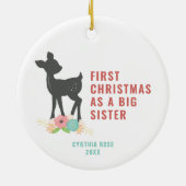 Erste Weihnachten als große Schwester Personalisie Keramik Ornament (Hinten)