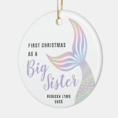 Erste Weihnachten als große Schwester Personalisie Keramik Ornament (Links)