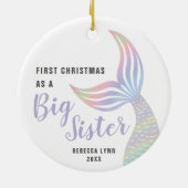 Erste Weihnachten als große Schwester Personalisie Keramik Ornament (Hinten)