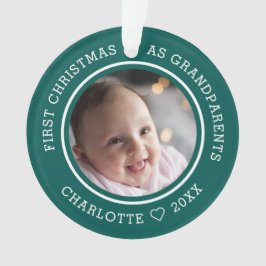 Erste Weihnachten als Großeltern 2 Foto grün Ornament