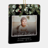 Erste Weihnachten als Großeltern 2 Foto Grüne Keramikornament (Rechts)