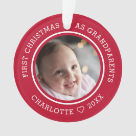 Erste Weihnachten als Großeltern 2 Foto rot Ornament