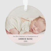 Erste Weihnachten als Großeltern 2 Fotos Ornament (Rückseite)